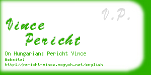 vince pericht business card